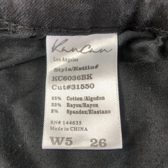 Kancan Shorts Womens Size 5 Black Distressed Mid Rise Denim - Picture 6 of 7